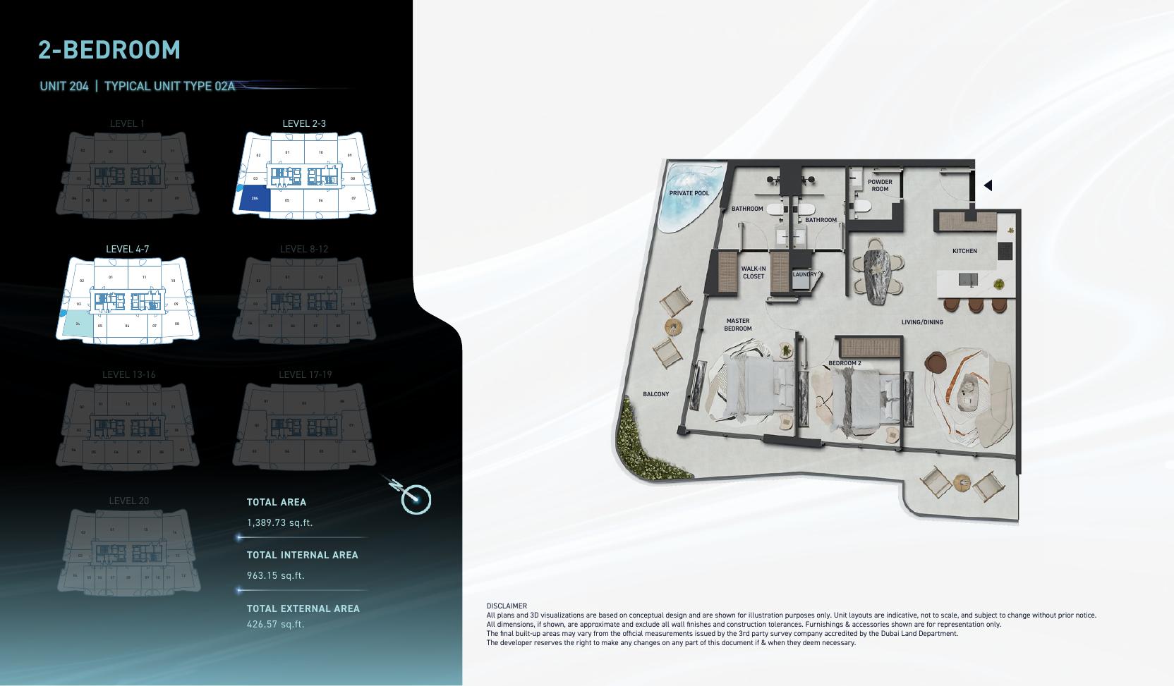 2 bedroom Type 02A floor plan at Hadley Heights 2