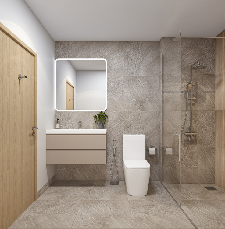 Bathroom inside a Weybridge Gardens 4 residence, Dubailand
