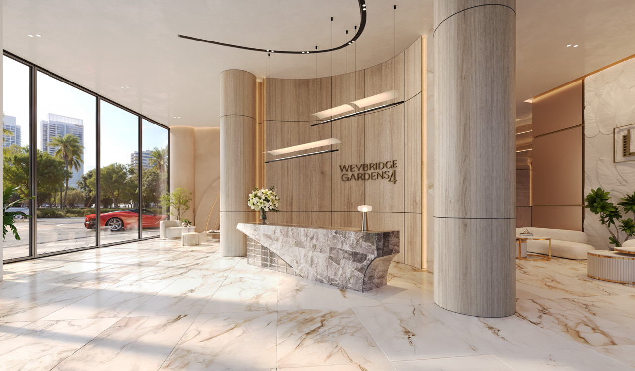 Lobby inside Weybridge Gardens 4, Dubailand