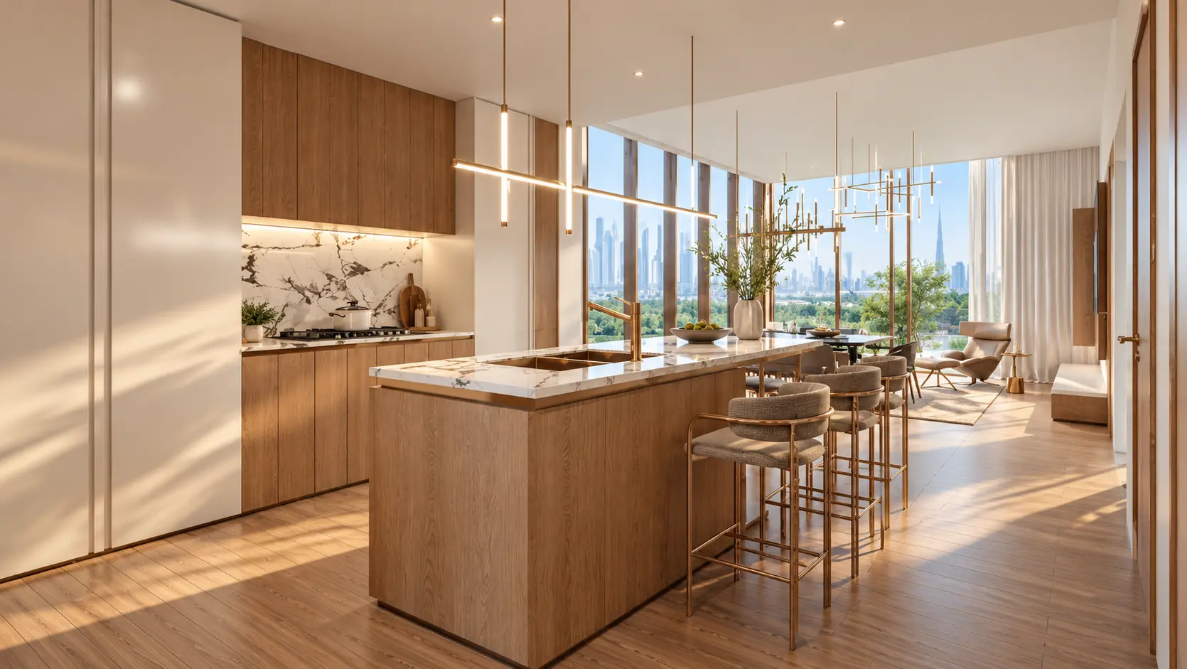 Kitchen and living space at Wynwood Horizon