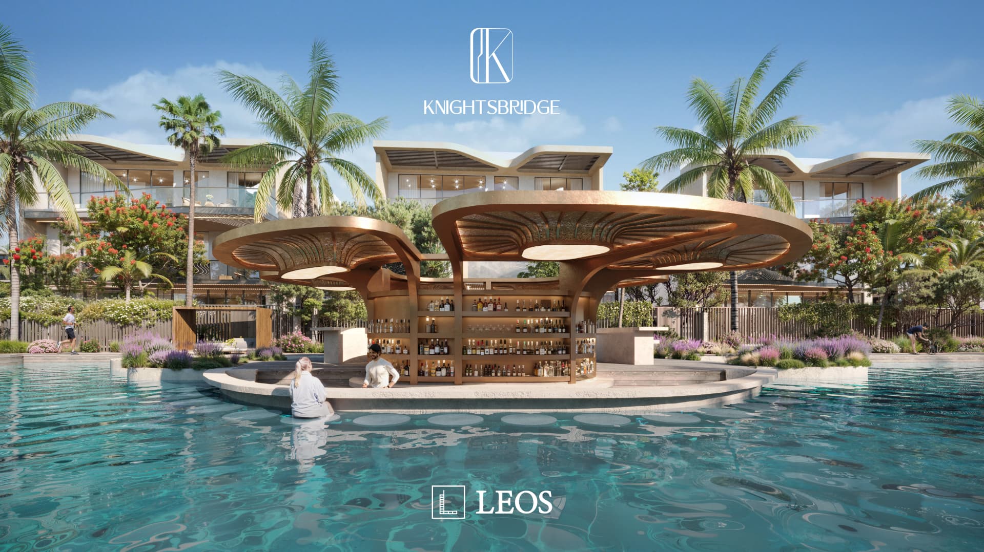 Swim-up pool bar at Knightsbridge, District 11, Meydan