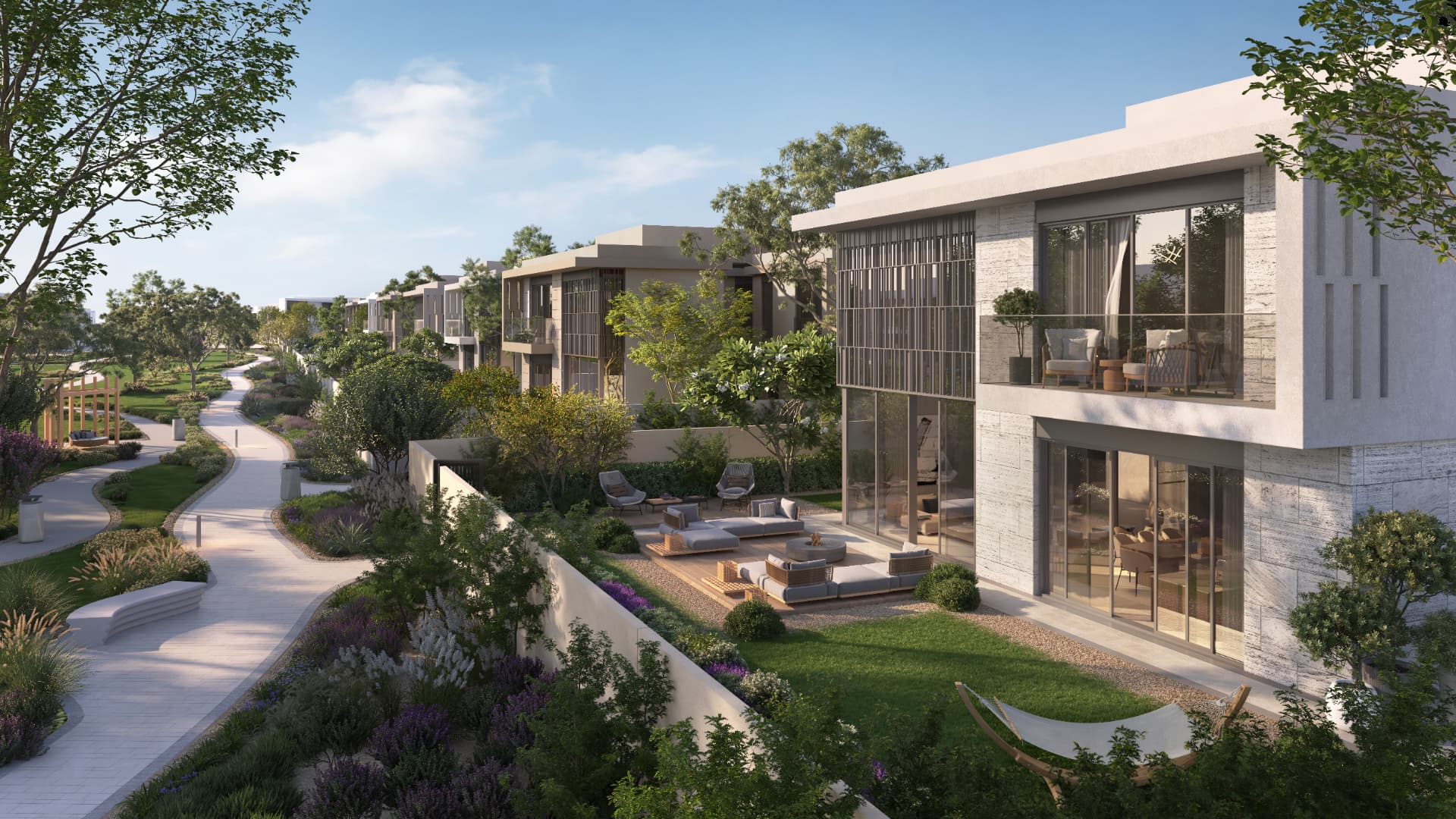 Landscaped villa street at Talay, Saadiyat Island