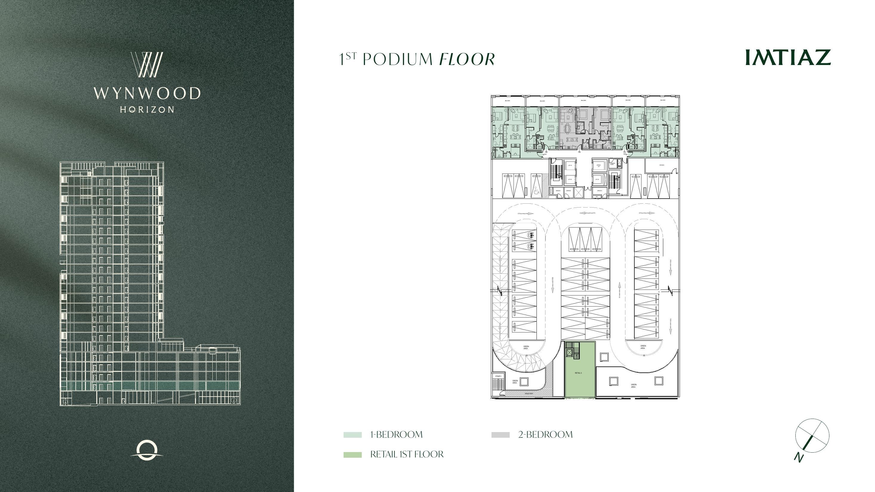 1st podium floor building floor plate at Wynwood Horizon